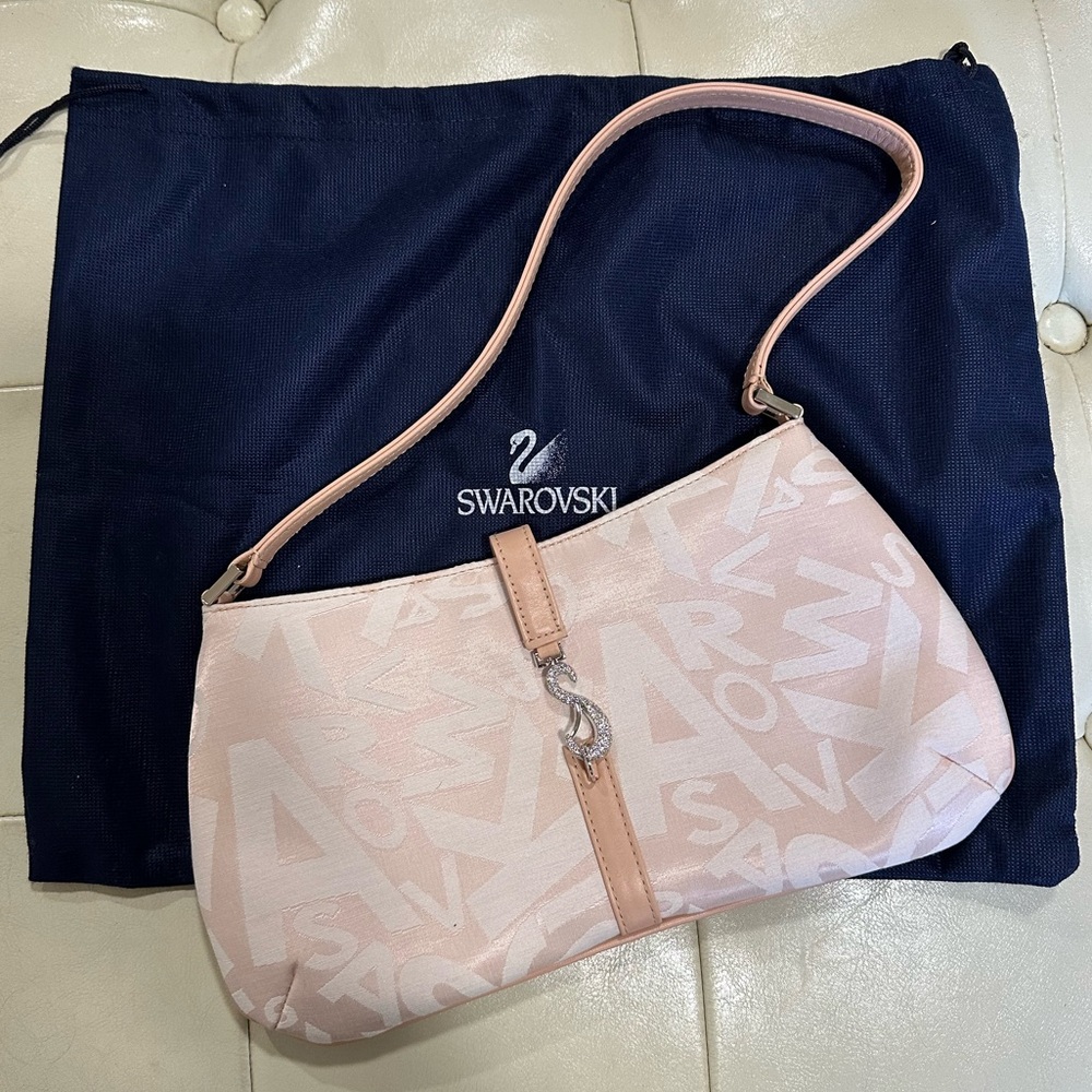 Swarovski Crystal Pink Script Handbag NWT